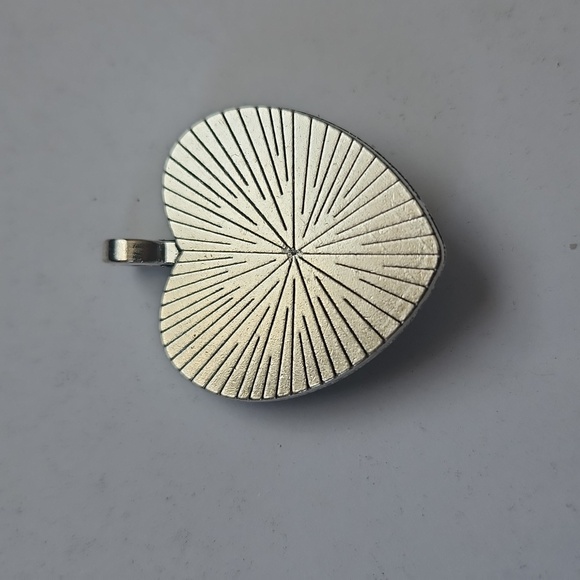 Yellow and Silver Bee Heart Pendant - Picture 3 of 3